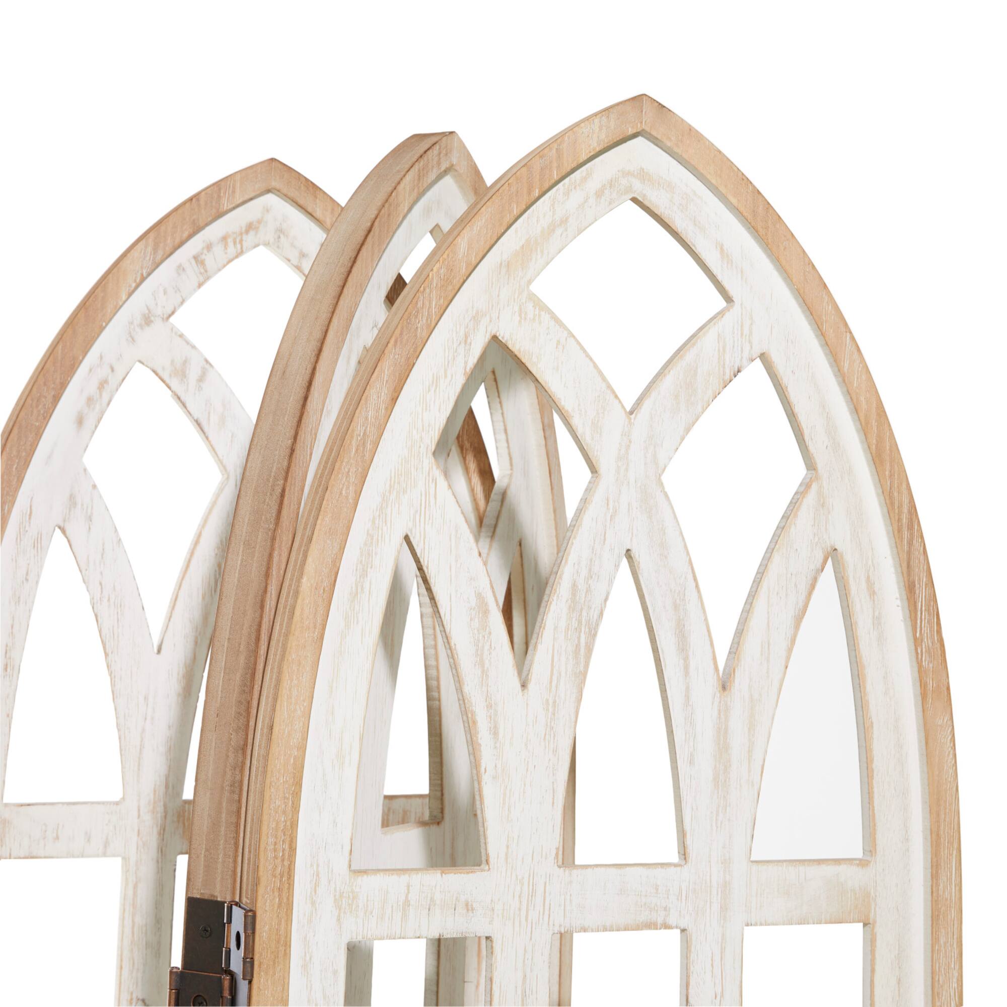 White Wood Farmhouse Room Divider Screen, 72" x 48" x 2"
